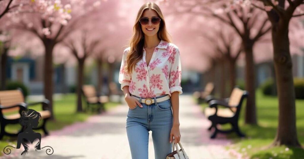 Denim and Floral Combination