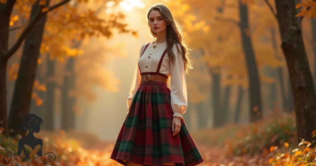 Autumn Plaid Elegance Skirt